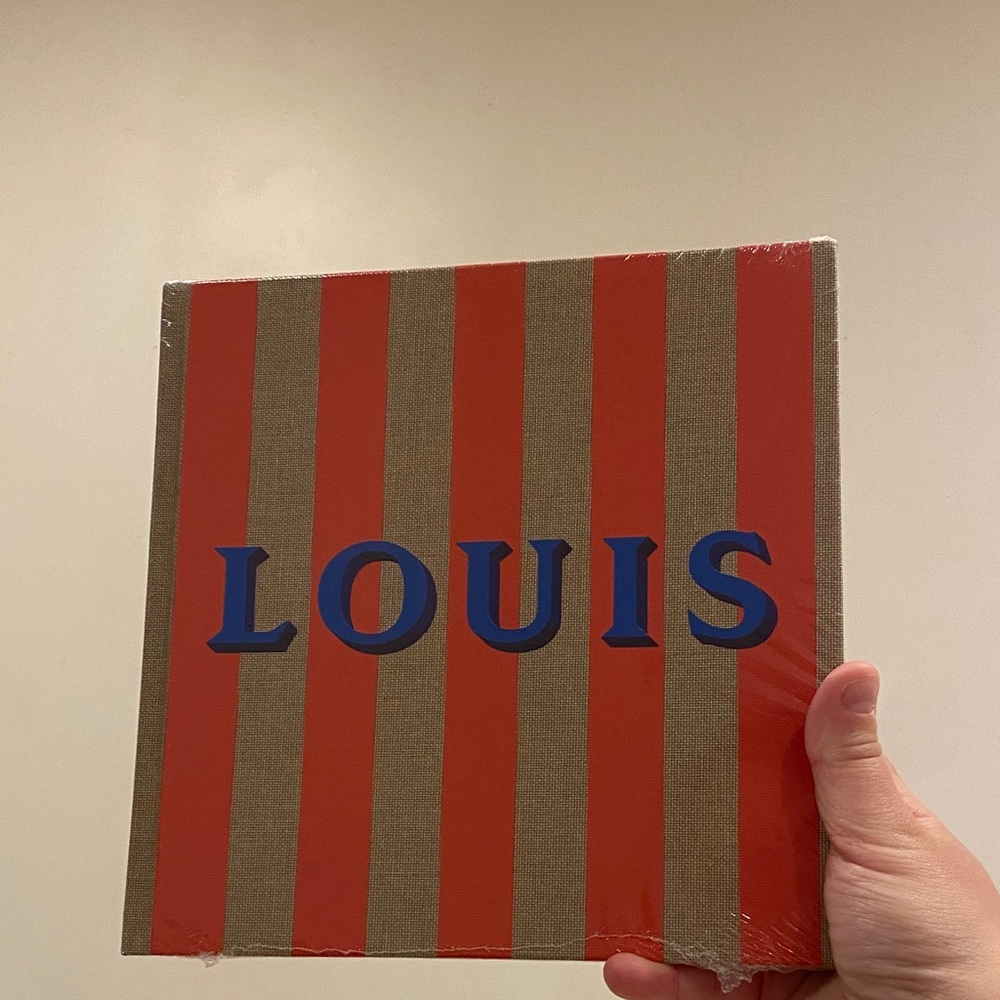 Louis Vuitton LOUIS Decorative Box with Red and Tan Stripes
